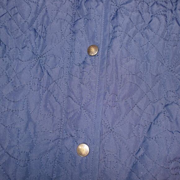 Zenergy By Chico's Vest Womens 2 Or Large Blue Quilted Zip Snap Mock Neck Lined - Picture 8 of 13